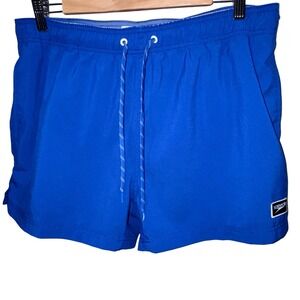Speedo Men Swim Trunks Board Shorts Blue L  Elastic Waist Drawstring‎ Beach